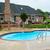 Concrete patio around pool